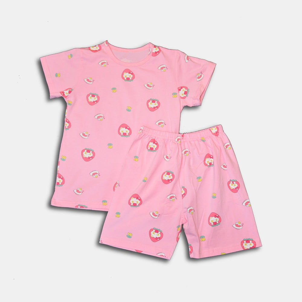 Kids Pink Cartoon Outfit