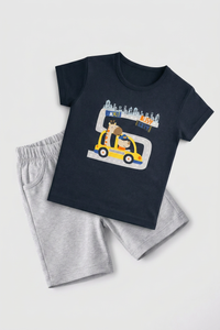 Boys navy gray outfit