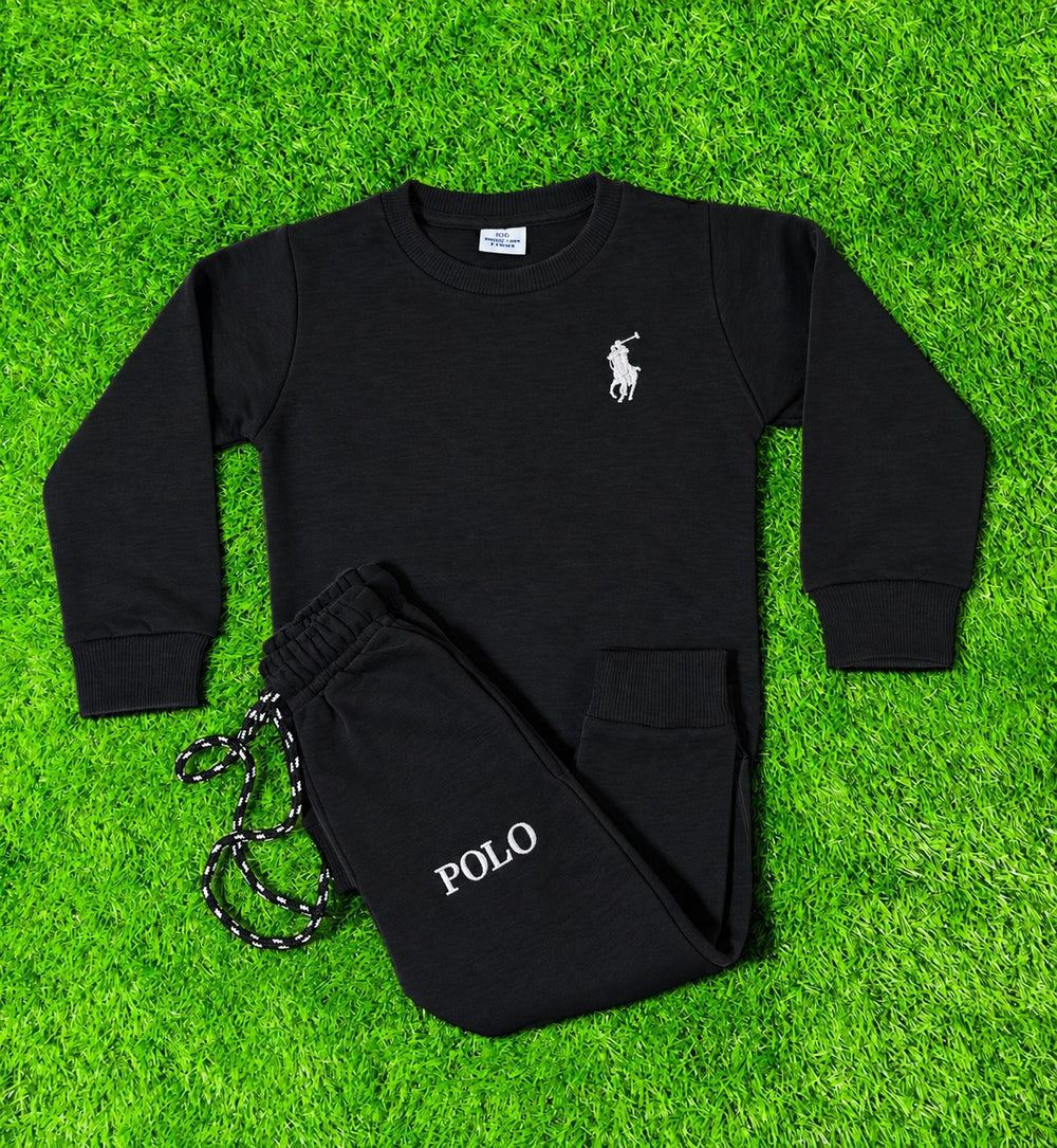Kids Black Fleece Winter Tracksuit Set | Giggles for Kids