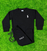 Kids Black Fleece Winter Tracksuit Set | Giggles for Kids