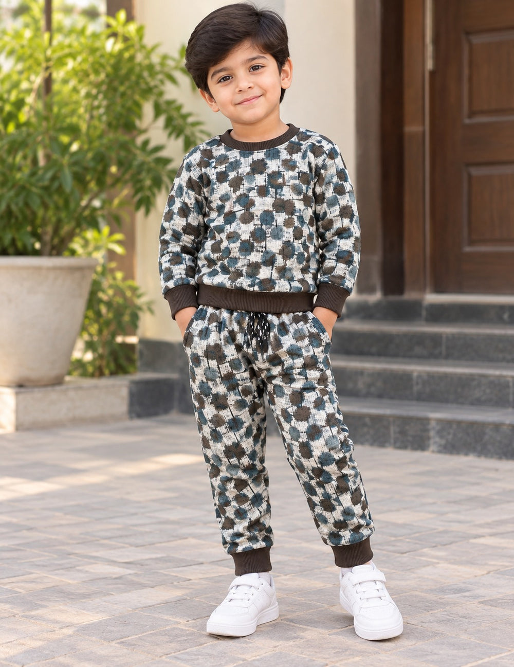 Kids Printed Winter Tracksuit Set  | Giggles for Kids