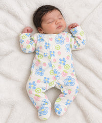 Giggles for Kids Baby Floral & Strawberry Print Footed Sleepsuit (Newborn – 18 Months)
