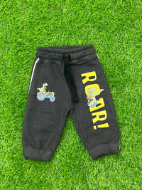 Giggles for Kids Kids Dark Charcoal Dinosaur Fleece Trousers (Ages 0–6 Years)