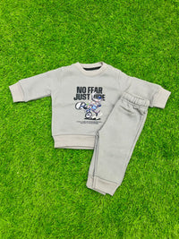 Toddler Boys "No Fear Just Ride" Graphic Sweatshirt & Sweatpants 2-Piece Set – Grey
