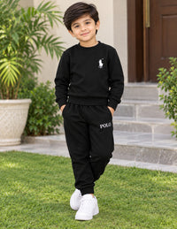 Kids Black Fleece Winter Tracksuit Set | Giggles for Kids