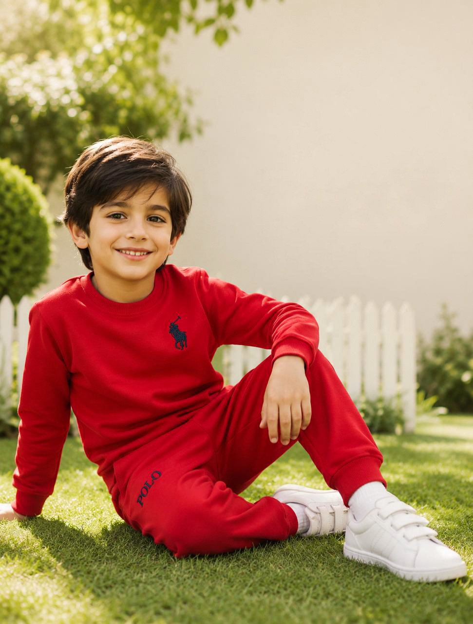 Kids Red Fleece Winter Tracksuit Set | Giggles for Kids