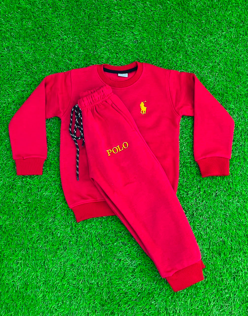 Kids Red Fleece Winter Tracksuit Set | Giggles for Kids