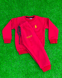 Kids Red Fleece Winter Tracksuit Set | Giggles for Kids
