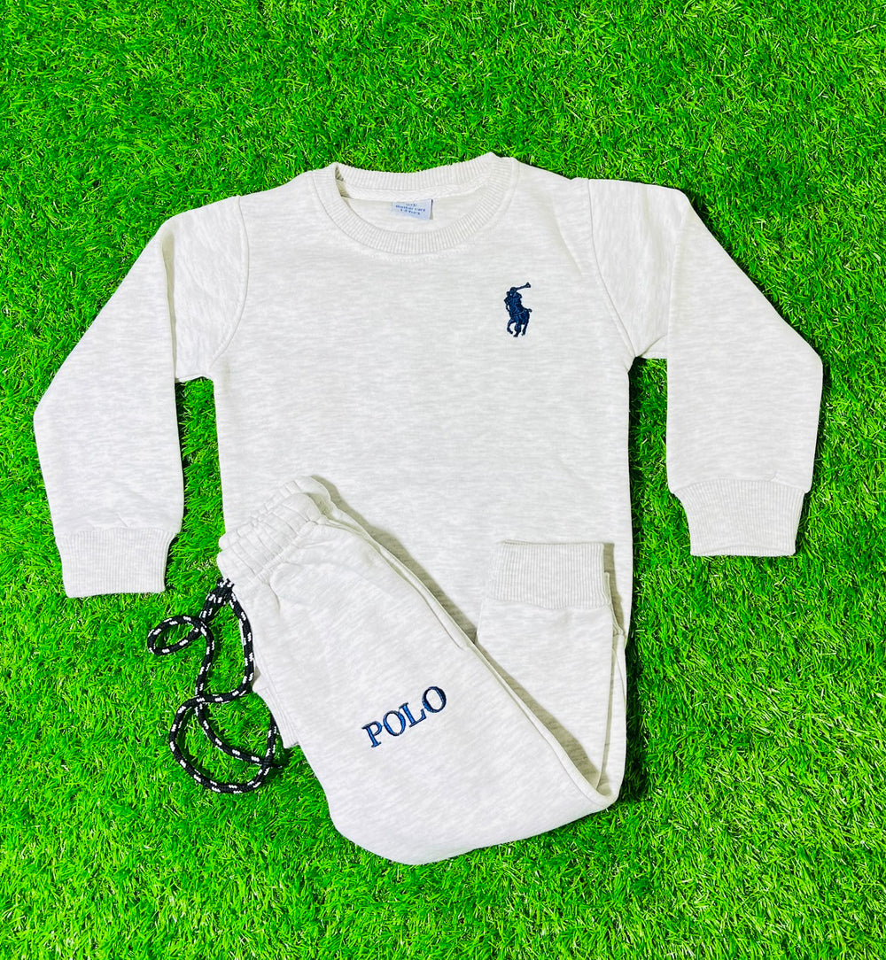 Kids White Fleece Winter Tracksuit Set | Giggles for Kids
